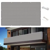 Balkonbespannung 80 x 250 cm Sonnenschutz Windschutz Reißfest Sonnenschutz Balkon-Verkleidung Balkon Sichtschutz für Räume Wie Balkon, Schlafzimmer, Hellgrau
