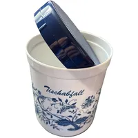 Tischabfallbehälter mit Zwiebelmuster weiß/blau 1 Liter Ø ca. 11 cm Abfalleimer