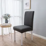 6 Elegante Stuhlhussen Aus Elastischem Polyester Für Zuhause Oder Hotel (grau)