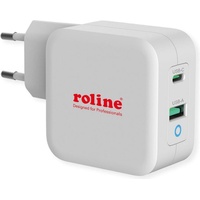 Roline USB Charger mit Euro-Stecker 2 Port (Typ-A QC3.0, USB-C PD) 65W weiß (19.11.1041)