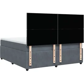 vidaXL Boxspringbett 180 x 200 cm Dunkelgrau