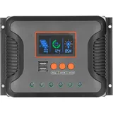 PWM-Solarladeregler, Solarpanel-Regler, 60 A, 12 V, 24 V, 36 V, 48 V, 2 USB-Anschlüsse, Verstellbares LCD-Display, AGM-Gel-Lithiumbatterie