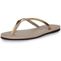 Havaianas Damen You Metallic Flip flops, Sandgrau / Leicht Golden 35/36