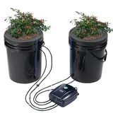 Vevor DWC Hydroponisches Anbausystem 2x 20 l Schwarz