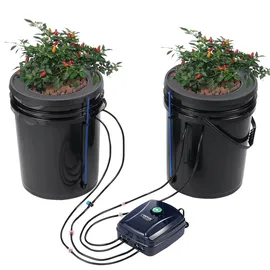 Vevor DWC Hydroponisches Anbausystem 2x 20 l Schwarz