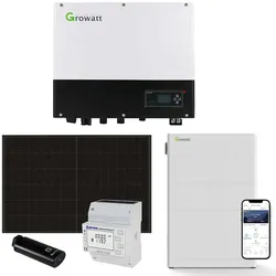 Growatt 5kWp PV Komplettanlage mit Glas Glas Modulen und 10,2kWh Speicher