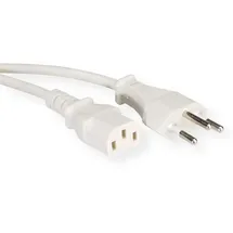 Value Netzkabel T12 auf C13, weiß, 1,8 m