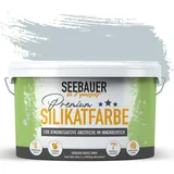 SEEBAUER diy Silikatfarbe Hellblau 5L für Innen (No. 805 Baltic Sea) Atmungsaktive Mineralfarbe für Allergiker - Abwaschbare Wandfarbe - Blautöne hohe Deckkraft