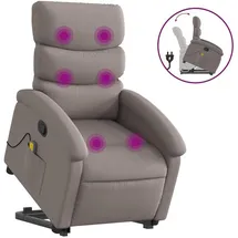 vidaXL Massagesessel mit Aufstehhilfe Polyester 92 x 99,5 x 92 cm Schwarz