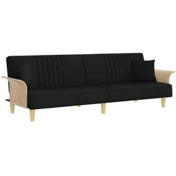 vidaXL Schlafsofa mit Armlehnen Schwarz Stoff