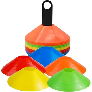 Outdoorn Trainingshilfe 25 Markierungshütchen Hütchen farbig, Zubehör Fußball Slalomtraining
