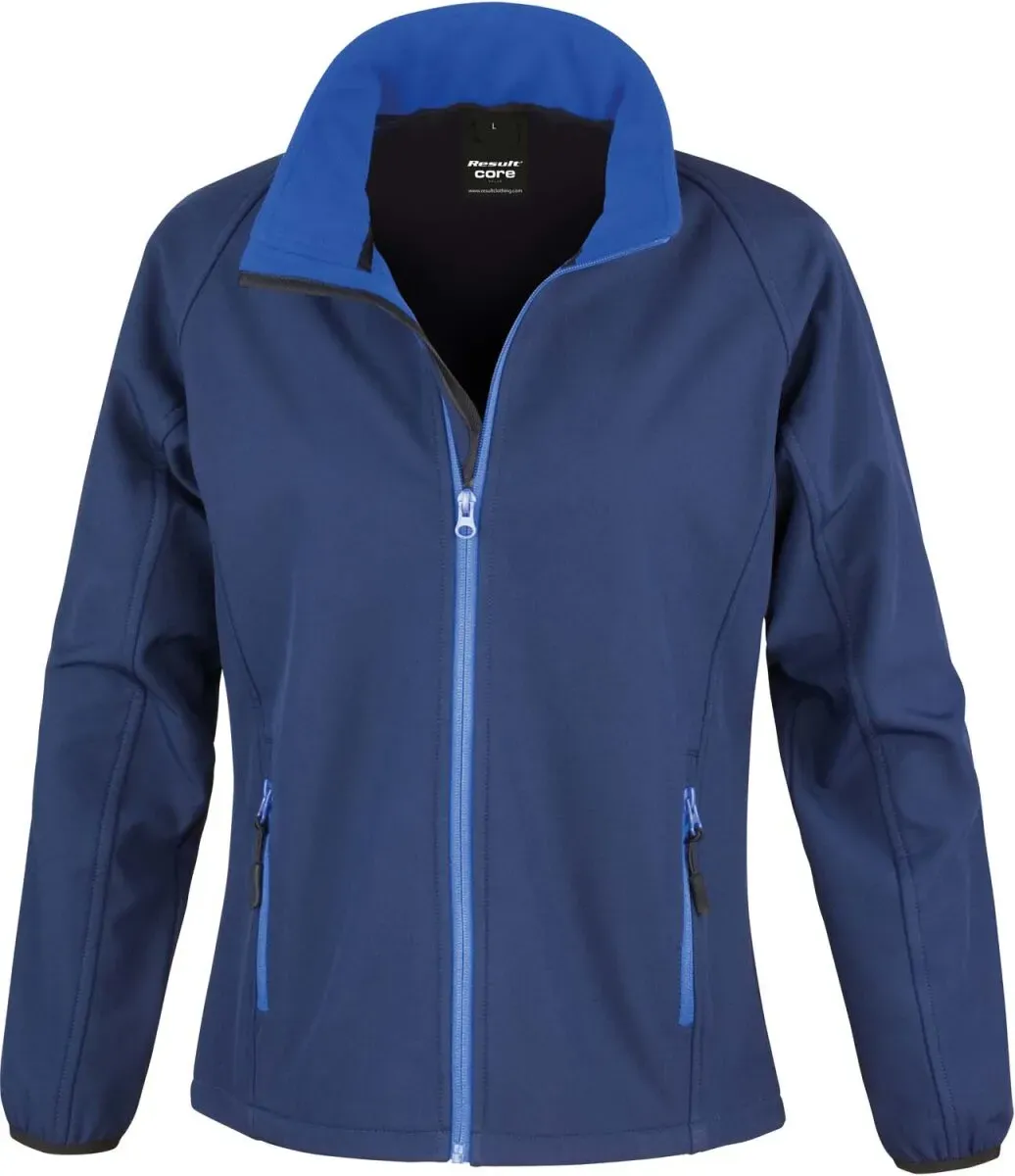 Result Core Damen 2-Lagen Softshell Jacke 'Printable' Softshell-Jacke R231F navy/royal L