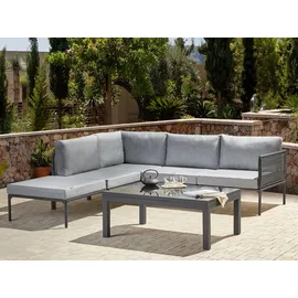 Beliani Lounge Set 6-tlg. Grau/Schwarz