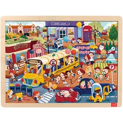 Toi World Wooden puzzle 100 pcs. Large with frame 4+ Years The School TP010