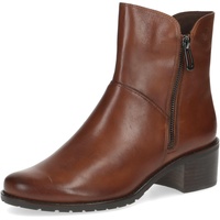 CAPRICE Damen Stiefeletten mit Absatz Airmotion aus Leder Blockabsatz Weite G, Braun (Cognac Nappa), 39 EU - 39 EU