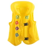 Aufblasbare Schwimmweste für Kinder, Gelb L, Schwimmen Schwimmweste Kinder mit Kopfschutz Schwimmhilfe Schwimmtraining Jacke Auftrieb Schwimmweste Schwimmen Lernen für Jahre Kinder Jungen Mädchen