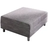 DeLife Clovis Hellgrau Modul B98 x T83 Strukturstoff Sitzhocker