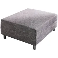 DeLife Clovis Hellgrau Modul B98 x T83 Strukturstoff Sitzhocker