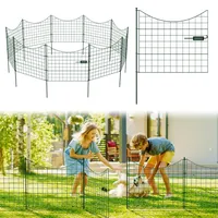 Jiubiaz 5x Teichzaun Metallzaun Zaunelementen Unterbogen Garden Gartenzaun Gartentor Zaun Unterbogen Grün