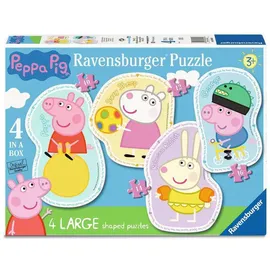 Ravensburger Kinderpuzzle 06956 - Zeit für Spiel und Spaß - 4 konturgeformte Puzzles mit 10, 12, 14 und 16 großen, stabilen Puzzleteilen, für kleine Peppa Pig-Fans ab 3 Jahren
