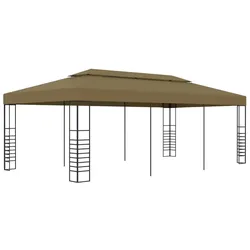 Gartenpavillon 6x3x2,7 m Taupe 180 g/m2