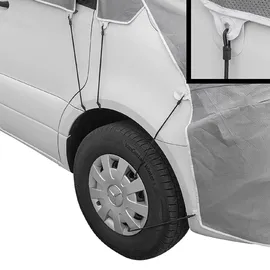 PRO PLUS Frontscheiben Abdeckung kompatibel für Verschiedene Marken – Abdeckplane für Wohnwagen mit UV-Schutz, 160 GSM Vliesstoff, Spiegelschlitzen – Spanngurten (Kompatibel mit Mercedes Sprinter ab 2018)