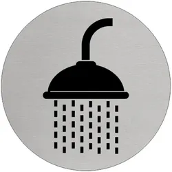 CombiCraft aluminium Türschild oder Schild mit "Dusch"-Symbol, um einen Duschbereich zu kennzeichnen - Ø 75 mm