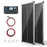 Nicesolar Solarpanel 12V Monokristallines Solarmodulsystem-Set, 100 Watt Solarpanel mit 20 A Laderegler für netzunabhängige 12 Valt Energieladung für Camping, Wohnwagen