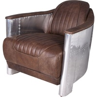Art Deco Cocktailsessel Echtleder Alu Loungesessel Ledersessel Antik Sessel neu