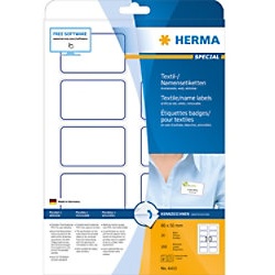 HERMA Namensschilder 4410 Weiß Rechteckig 80 x 50 mm 20 Blatt à 10 Etiketten