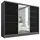 A&J MöbelLand Schiebetürenschrank AURELIA 2 200 x 0 x 0 cm Grau/Schwarz