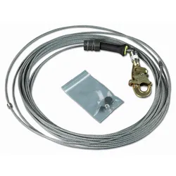 3M DBI-SALA Kabelaustauschbaugruppe für FAST-Line, Verzinktes Seil mit verzinktem Karabiner 15 m, 15,0 m