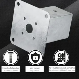SOTech Pfostenträger zum Aufschrauben vierkant 80 x 80 mm feuerverzinkt,