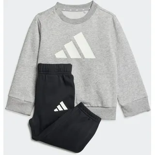 adidas Trainingsanzug ADIDAS SPORTSWEAR "I BL FL JOG 240", Mädchen, Gr. 68, grau (medium grau heather, weiß), Obermaterial: 70% Baumwolle, 30% Polyester, Sportanzüge Trainingsanzug