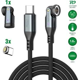 4smarts USB-C 540° Magnetkabel-Set GravityCord 240W 1.8m 541237,