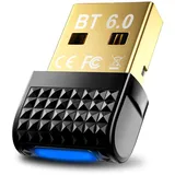 Bluetooth Adapter PC USB 6.0 Dongle Mini USB Bluetooth Adapter Stick für Windows 11/10/8.1, Plug & Play, Anschluss für Maus, Tastatur, Kopfhörer, Kopfhörer und mehrere Geräte gleichzeitig