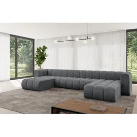 altdecor Wohnlandschaft modulares Sofa Joren-U2 - 410x177x70 cm Dunkelgrau