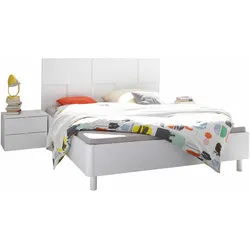 Bett INOSIGN "Ottica", weiß (weiß, weiß, anthrazit), B:190cm L:205cm, Betten, Bettgestell