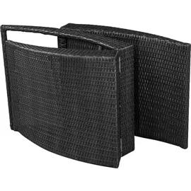 vidaXL Sonnenliege 162 x 64 x 86 cm schwarz/cremeweiß inkl. Auflage klappbar
