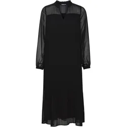 Blusenkleid FRANSA "Blusenkleid FRPlisse", Damen, Gr. M, schwarz, Obermaterial: 100% Polyester Pol. recyc.., unifarben, casual, relaxed fit kniebedeckend, Kleider