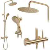 REA Duschgarnitur mit Thermostat VINCENT Gold Brush