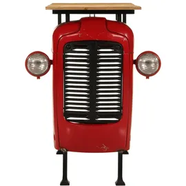 vidaXL Bartisch Traktor Rot und Braun 55x120x107 cm Massivholz Mango