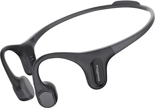 Mojawa RunPlus Bone Conduction Headphones, Open-Ear Bluetooth Headphones, 32GB MP3 Player, IP68 Waterproof Swimming Earbuds, Deep Bass, Secure Fit for Running, Gym and Daily Use, Black