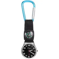 Hemobllo Taschenuhr mit Karabiner - Taschenuhr Schwesternuhr Quarzuhr Tragbar Karabineruhr Multifunktional Uhr mit Kompass Bergsteigeruhr Taschenuhren für Herren Damen Krankenschwester (Blau)