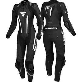 SHIMA Miura RS Damen 1-Teiler Motorrad Lederkombi, schwarz/weiß, 42