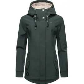 Ragwear Damen, Übergangsjacke Funktionsjacke Softshelljacke wasserabweisend mit Kapuze Monadde Softshell Dark Green Gr. 4XL - 4XL