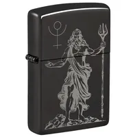 Zippo Sturmfeuerzeug - God Pluto, High Polish Black, Photo Image - Nachfüllbar - Wiederverwendbar - Windfestes Design - Geschenkbox - Made in USA