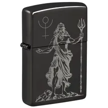 Zippo Sturmfeuerzeug - God Pluto, High Polish Black, Photo Image - Nachfüllbar - Wiederverwendbar - Windfestes Design - Geschenkbox - Made in USA