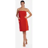 Egeria Sarong EGERIA "Ben, ideal für Sauna & Spa, Hotelbademantel", rot, L:77cm, Walkfrottee, Hausmäntel, Sarong, mit Streifenbordüre