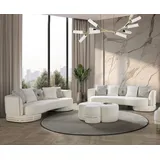 JVMöbel Wohnzimmer 2x 3-Sitzer Sofas Luxuriöse weiß Polster Couchen Sitzmöbel